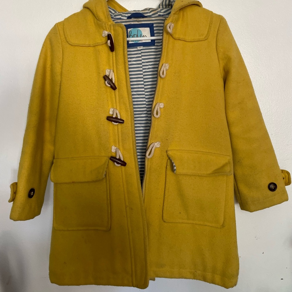 Hooded Boden Yellow Pea Coat